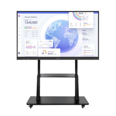 China 55 Inch Led Touch Screen Display Classroom LCD Display Panel Smart Interactive Whiteboard With One Cart 55inches for sale