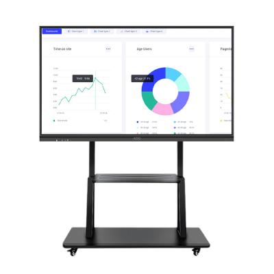 China 55 Inch Mobile Magnetic Whiteboard Interactive Sliding Classroom For School With 55inches Trolley for sale