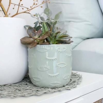 China Hot Selling Succulent Pot Modern Minimalist Exquisite Home Decor Style Eye Pattern Succulent Planter Flower Pot for sale