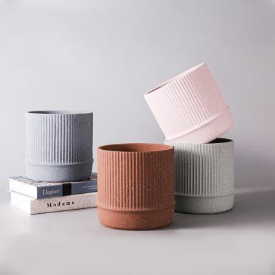 China Contemporary Multicolor Concrete Cylinder Cylinder Balcony Planter Wholesale Point Nordic Flower Pot for sale