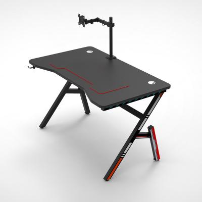 China (Size) Best Selling Adjustable Gaming Table With LED Lights PC Laptop Gaming Desk for sale