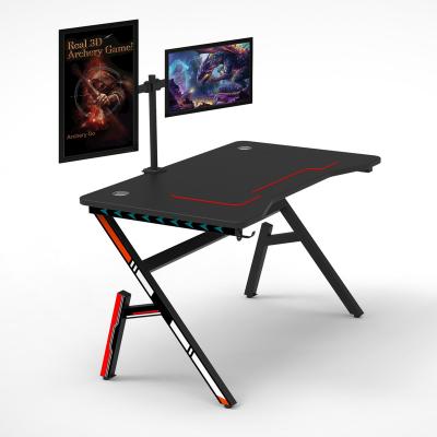 China Other Best Selling Gaming Table With RGB LED Lights PC Laptop Gaming Desk for sale