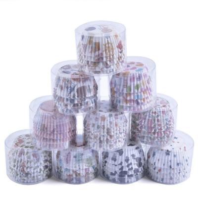 China Disposable Paper Cupcake Muffin Cups Bakery Tools Disposable Snack Cake Cups 100pcs Cups Per Tube Cupcake Liners for sale