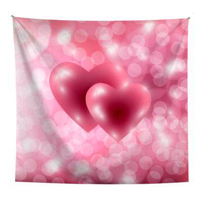 China Love Tapestry Valentine's Day Heart Tapestry Traditional Wall Tapestry Love Romantic Valentines Background Be Bedroom Decor for sale