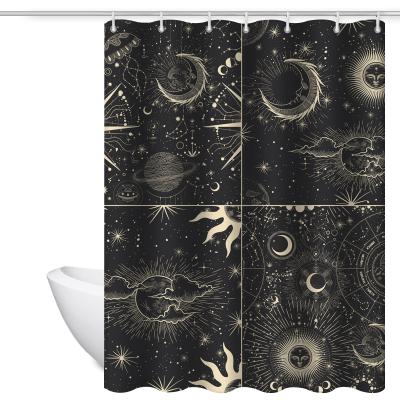 China Stocked shower curtain for bathroom, fabric shower curtain, washable curtain for home and hotel shower curtain custom made for sale