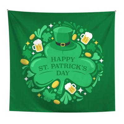 China Traditional St Patrick's Day Wall Hanging Decor Living Room TV Background Wall Tapestry Home Green Be Home Decor for sale