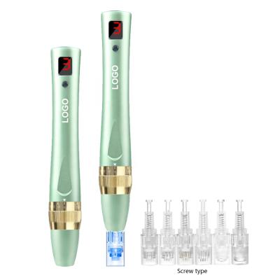 China ELON-YC Anti-puffiness OEM derma pen professional E1 5 speed wireless LED display led 7 color microneedle needle derma pen wireless derma pen for sale