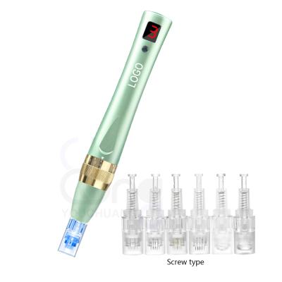 China Anti-puffiness ELON-YC dermapen E1 7 color LED wireless derma pen DR PEN rolling needle derma pen E1 for sale