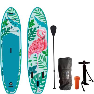 China Double Layers Wave Surfing Inflatable Stand Up Paddle Board ISUP UV Printing Electric Surfboard All Around With Leash for sale