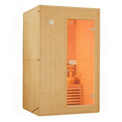 China With Cross Windows Factory Direct Sale Traditional Private Sauna Room Heater Wood Sauna Room 1-2 Person Sauna Suits for sale