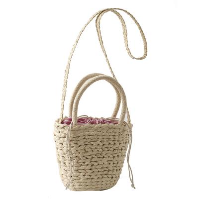 China 2023 Fashion Lady Women Handbag Summer Shopping Basket Style Bag Tassel Woven Bag Handbag for sale