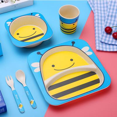 China 2022 New Product Factory Fiber Dish Dinnerware Set Children's Dinnerware Set Customize Design And Color For Kids for sale