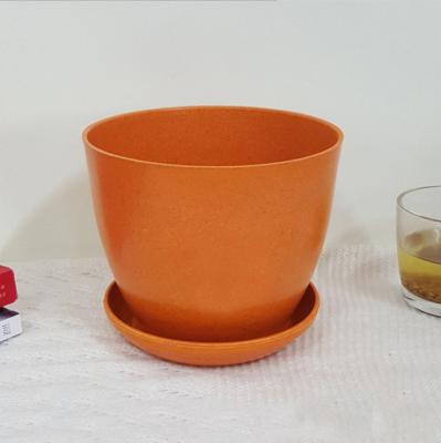 China factory price eco-friendly small size orange color bamboo flower pot for sale