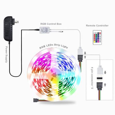 China High Quality 24key Smart Remote Led Strip Lamp RGB 2835 SMD Strip Multicolor Hotel Light Strip 2835 SMD For Christmas Decoration for sale