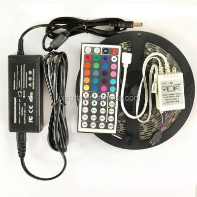 China Hotel 5050 RGB 300 LED Whole Kit 5M SMD RGB 5050 Waterproof Strip Light + Outdoor 44 IR Keys + 12V 5A Power for sale