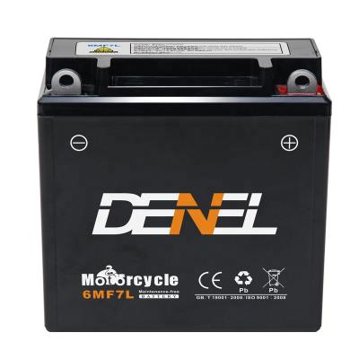 China Motocycle denel china best price 12v7ah 6MF7L battery accesorio motorcycle maintenance free lead acid battery for sale