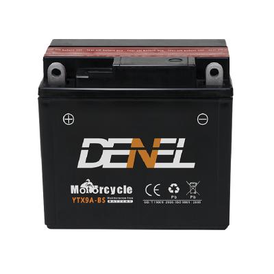 China Motorcycle Started Battery Maintenance Free Lead Acid Battery 12v9ah YTX9A-BS Motorcycle Battery for sale