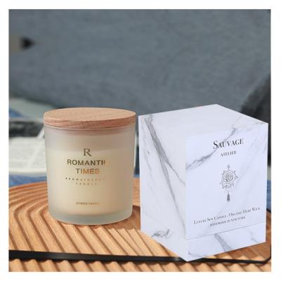 China Handmade Personalized Marble Texture Paper Packaging Candle Boxes for sale