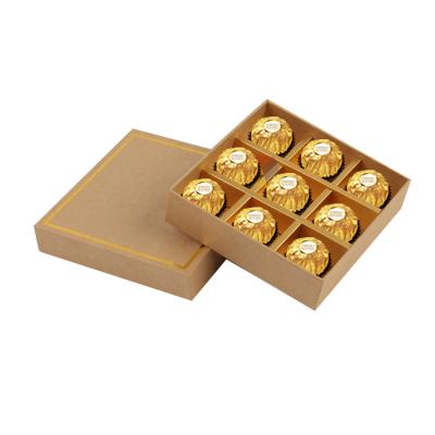 China Handmade Gold Cardboard Favor Metal Log Thank You Praline Brown Flower Folding Chocolate Packaging Boxes for sale