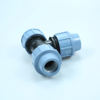 China PP Manufacture Farm Irrigation Hose PP Tee Fittings HDPE Pipe Quick Fitting 20-110mm HDPE Pipe Tee Fitting China Manufacture for sale