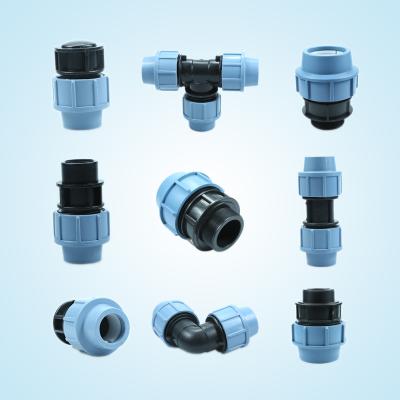 China CPVC Customized HDPE pn16 Female Blue Pipe Supply Adapter PP Compressioncom Fittings for sale