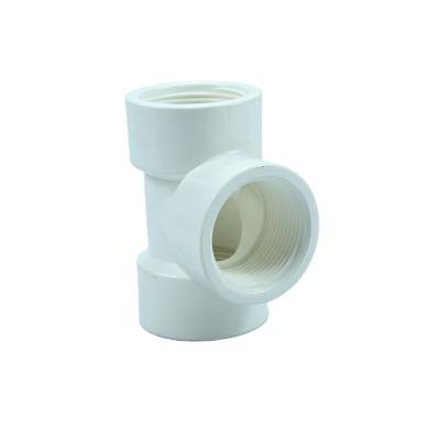 China Lightweight Good Quality PVC Chinese Plastic Tee Fittings Cross Supply 4.5x3.2mm Tee For Connecting Water Pipe for sale