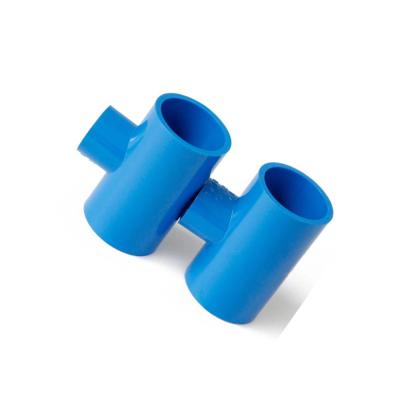 China Factory Direct Sale Light Blue White PVC Plastic Anti-Corrosion Reducing Tee Fitting 40mm 3/4 for sale