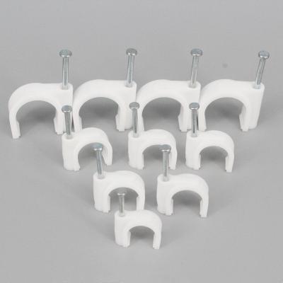 China Easy Installation Wholesale Price Cheap Custom Sizes Black White Color Electrical Wire Nail Cable Clamp for sale