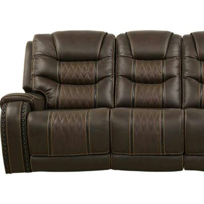 China 2022 Extendable Genuine Leather Sectional Manual Recliner Down Modern Corner Couch Living Room Sofas for sale