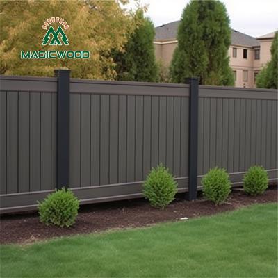 China New Innovation Easily Assembled Outdoor Barrier Gate PVC Vinyl Plastic Privacy Garden Fencing Backyard European Style WPC Composite Fence Panel for sale