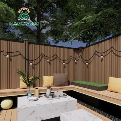 China New innovation hot sale high quality outdoor easy installation long life garden wpc easily assembled composite fence panel for sale