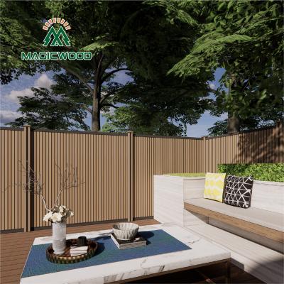 China New Collection Easily Assembled Recycled Outdoor wpc Fence Garden Fence Panel Vinyl PVC Composite Fence Eco-Friendly Panel Plastic Skins for sale