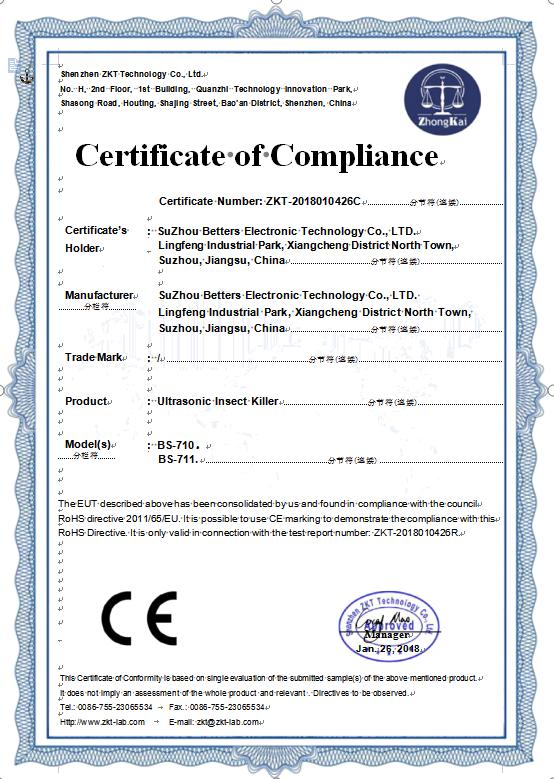 CE - Suzhou Betters Electronic Technology Co., Ltd.