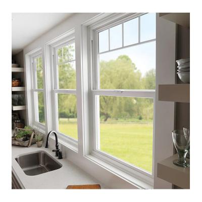 China Single Hung Window Double Screen Magnetic High Quality Aluminum Pane for sale