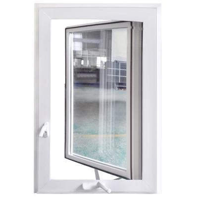 China Plastic Magnetic Screen UPVC PVC Crank Swing Windows for sale