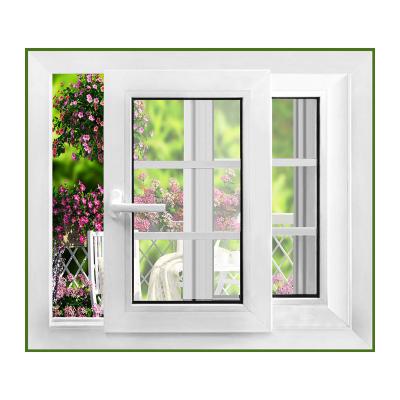 China Magnetic Screen PVC Sliding Windows UPVC Plastic Glass Slide for sale