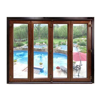 China Heat Insulation Corridors PVC Folding Doors UPVC Interior Glass Fold Door for sale