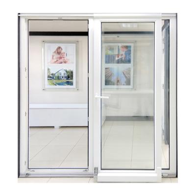 China Newest Selling Design Upvc Updraft House Double Tilt Waterproof Hot Modern PVC Broken Glass Sliding Door for sale