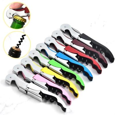 China Viable Wine Corkscrew Wine Bottle Opener Logo Multifunction Deluxe Stainless Steel Custom Made Multifunctional 2 in 1 Bottle Openers for sale