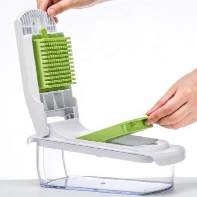 China Sustainable Vegetable Cleaver - Vegetable Spiralizer Slicer - Onion Cleaver with Container - Pro Food Cleaver - Black Slicer Dicer Cutter for sale