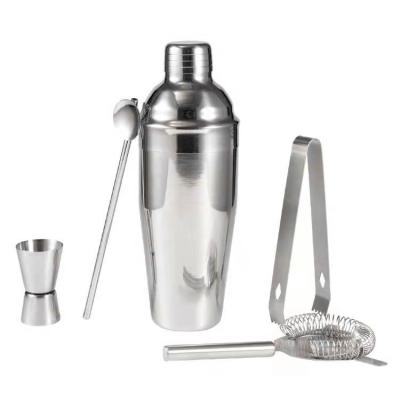 China Bar Accessories Jigger Cocktail Shaker Set Stainless Steel Customized Cocktail Shaker Set Professional Barware Tools Bartender Kit logo for sale