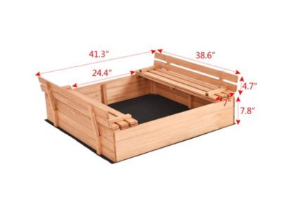 China Without Umbrella Price High Value Suitable Sand Box Kids Outdoor Sand Wooden Wooden Box Sandbox for sale