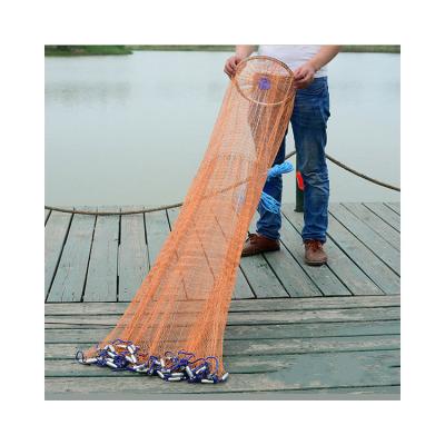 China 12FT Monofilament American Style Metal Chain Easy Cast Frisbee Throw Fishing Net for sale