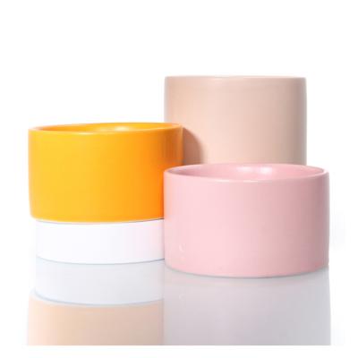 China Wholesale 100ml 250ml 300ml home candle decoration ceramic jar with lid empty candle vessels for candle making for sale