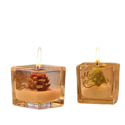 China High Quality Home Decoration Gold Candle Jar Glass Various Colors Customized Logo Glass Container With Lid for sale