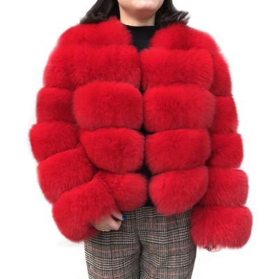 China Winter Fur Coat Woman Warm Classic Anti-Shrink Real Style Fox Fur Coat Red Real Fur Coat Women for sale