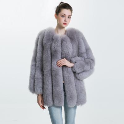 China Hot Selling Anti-Shrink In Europe Fashion Real Fur Coat Design Women Fox Fur Coat Good Quality for sale