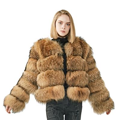 China Mao Mao Fur Luxury Natural Fur Real Fluffy Anti-Shrink Coat Raccoon Fur Coat Custom Wholesalers for sale