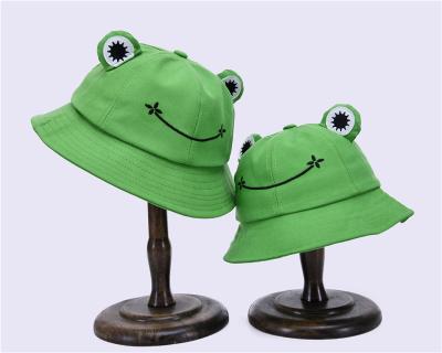 China 2021 Hot Sale New Arrival Parent-child Outdoor Activities Frog Hat Wholesale Designer Bucket Hat Cute Soft Frog Bucket Hats for sale