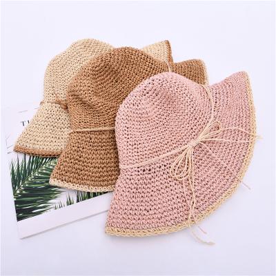 China Soft Hat 2021 Straw Hats Women Summer Paper Hot Selling Straw Hat Beach Fashion Wholesale Cheaper Dobby Hat for sale